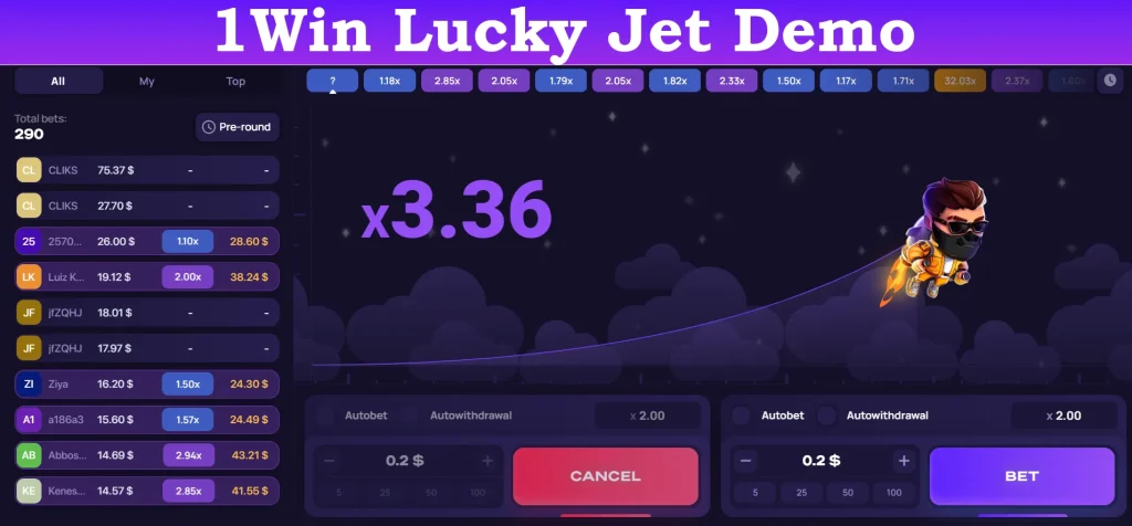 1win lucky jet demo