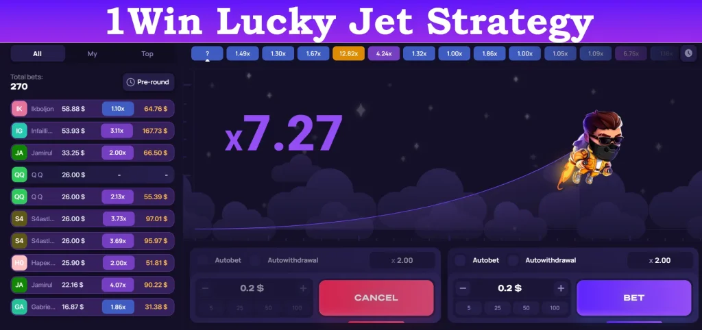 1win lucky jet strategy